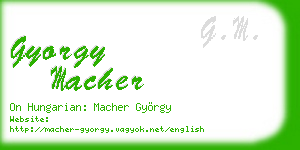 gyorgy macher business card