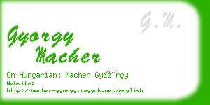 gyorgy macher business card